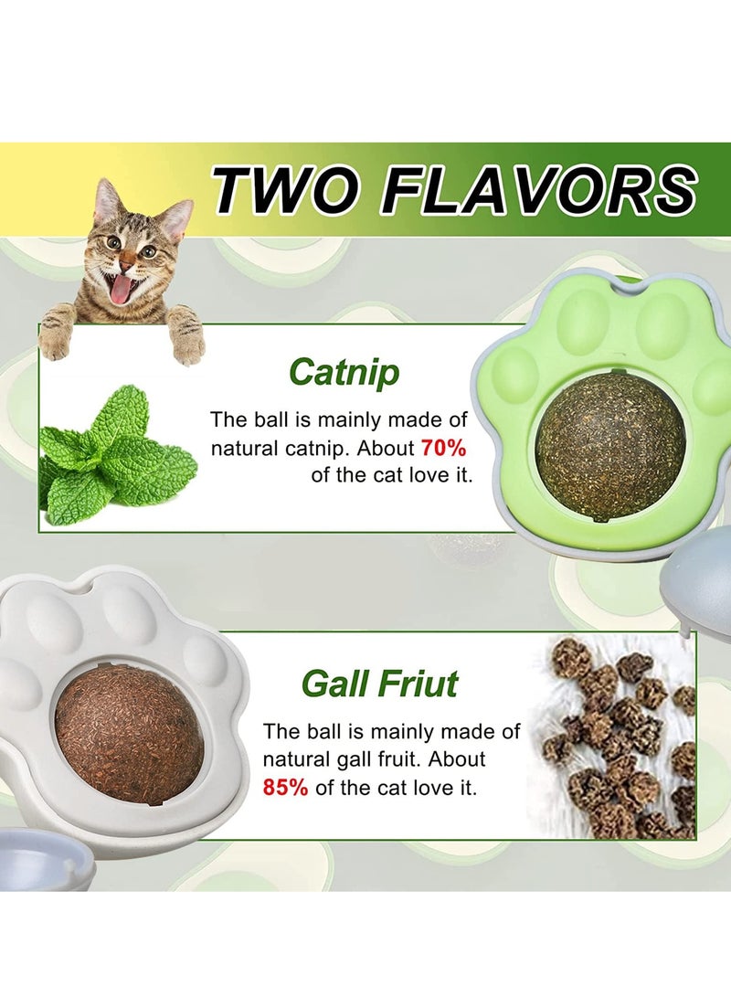 KASTWAVE 4 قطع لعبة كرة النعناع للقطط، شكل مخلب القط على الحائط لعبة نعناع طبيعية نقية أوراق نعناع دوارة مناسبة داخلية توصيل على الحائط لعبة مضغ للقطط لتنظيف أسنان القطط - Image 5