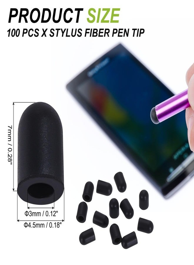 PATIKIL 4.5mm (0.18") Stylus Pen Tips, 100Pcs Conductive Rubber Capacitive Touch Screen Pens Tip for Mobile Phones Computers Tablets E-Readers Smart Drawing Boards, Black - Image 2