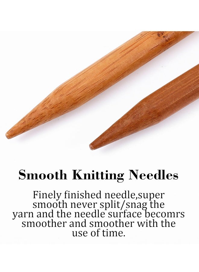 2PCS 10mm Bamboo Knitting Needles, Straight Single Pointed Wooden Needles for Chunky Yarn Sweaters Scarves - Image 3