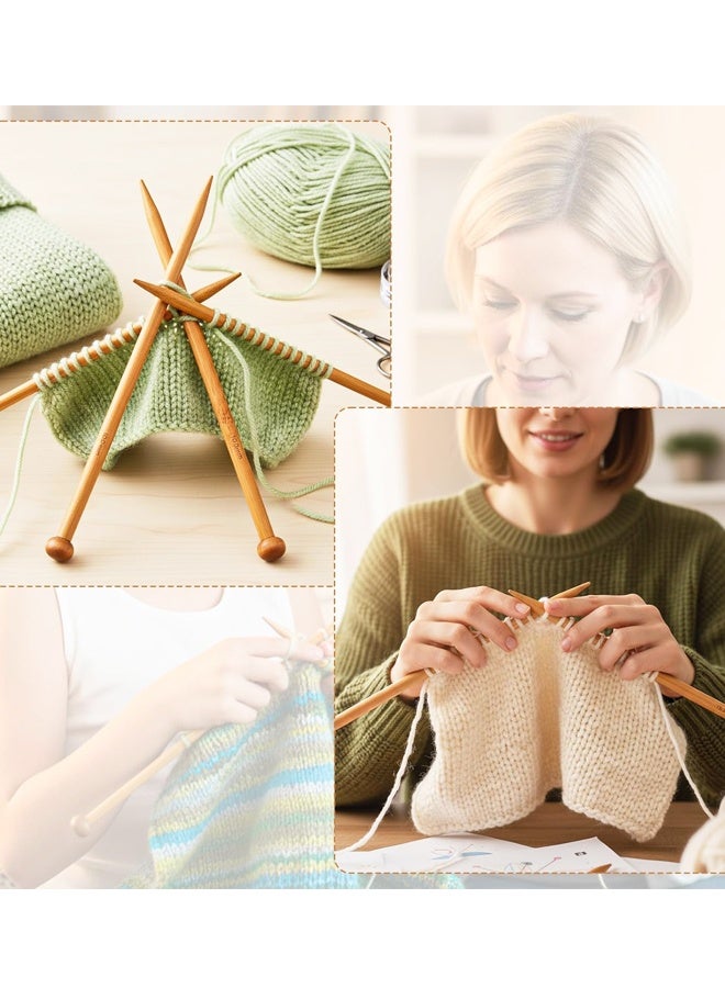 2PCS 10mm Bamboo Knitting Needles, Straight Single Pointed Wooden Needles for Chunky Yarn Sweaters Scarves - Image 5