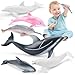 THINKBAY 6PCS 5 Realistic Dolphin Figurines Toy for Toddlers Ocean Animal Bath Toys for Kids Dolphin Cake Toppers Birthday Party Favors Gifts for Boys Girls - Image 2
