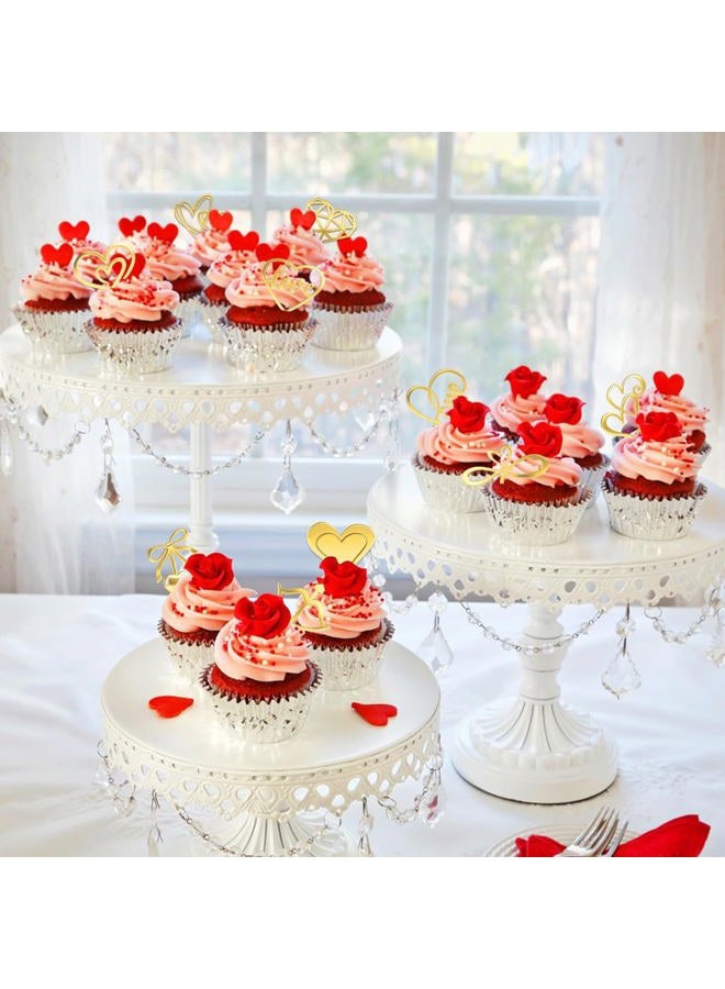 JULBEAR 30 Pcs Love Heart Cupcake Toppers, Happy Valentine's Day Cake Topper Acrylic Decorations for Valentine's Day Wedding Anniversary Engagement Birthday Party Supplies (10 Design) - Image 5