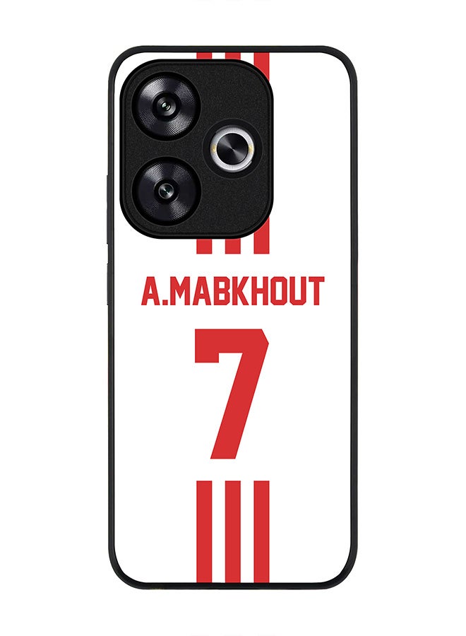 Stylizedd Rugged Black edge case for Xiaomi Poco F6 / Xiaomi Redmi Turbo 3, Slim fit Case Flexible Cover - Football Team - UAE, Player Name - A.Mabkhout - Image 1