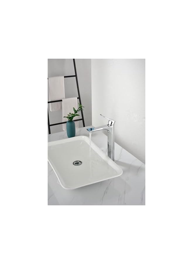 The Bros خلاط حوض بمقبض واحد صنبور حوض غسيل ثقيل الاستخدام صنبور حمام مياه باردة وساخنة صنبور حوض تجميل بارتفاع قابل للزيادة - Image 4