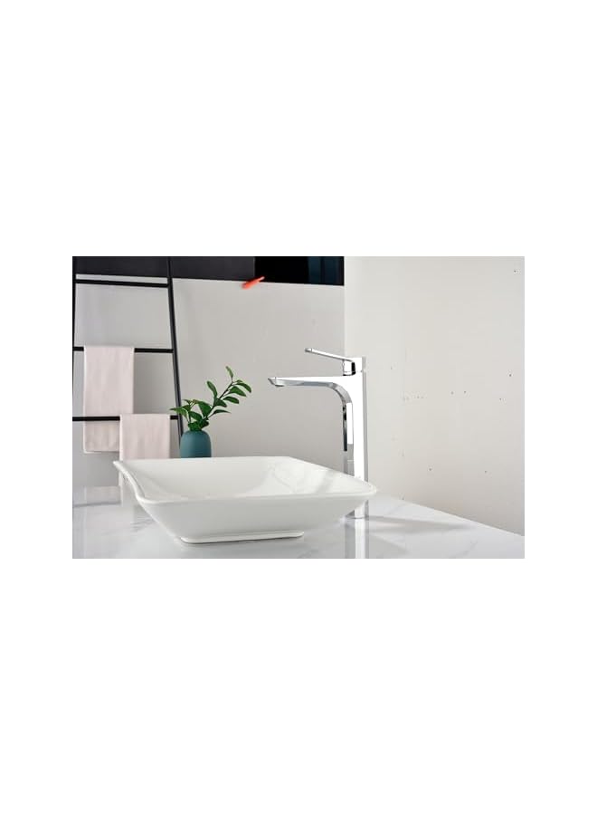 The Bros خلاط حوض بمقبض واحد صنبور حوض غسيل ثقيل الاستخدام صنبور حمام مياه باردة وساخنة صنبور حوض تجميل بارتفاع قابل للزيادة - Image 2