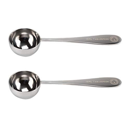 Honey Bear Kitchen 15 ml Tablespoon Measuring Scoops Spoons, Polished Stainless Steel, Set of 2 - Image 1