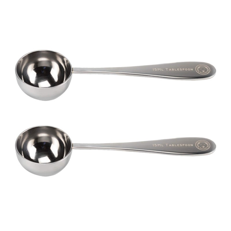 Honey Bear Kitchen 15 ml Tablespoon Measuring Scoops Spoons, Polished Stainless Steel, Set of 2 - Image 5