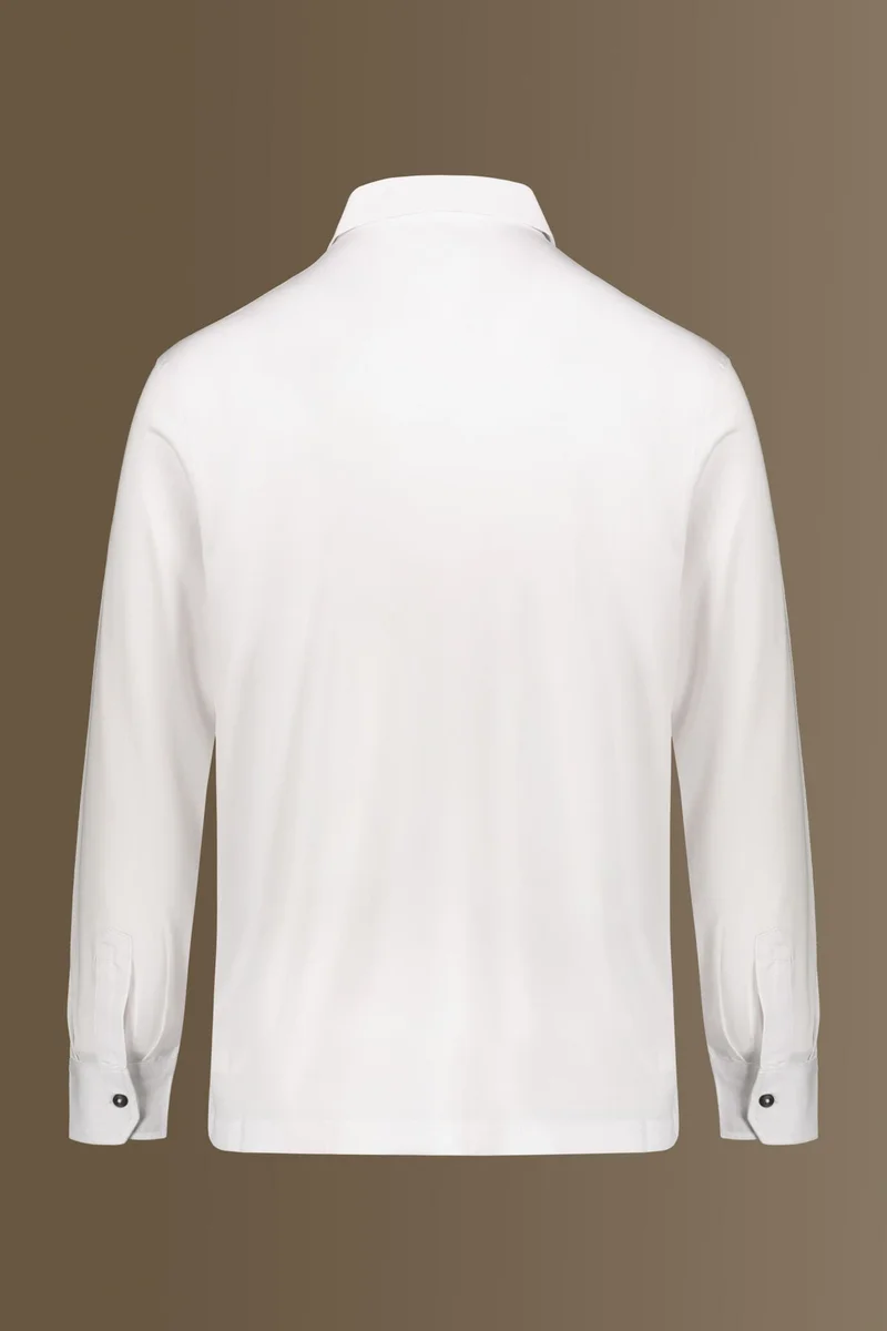 Doppelganger White Long sleeves polo 100% pure supima cotton - White for Men | Best Price UAE
