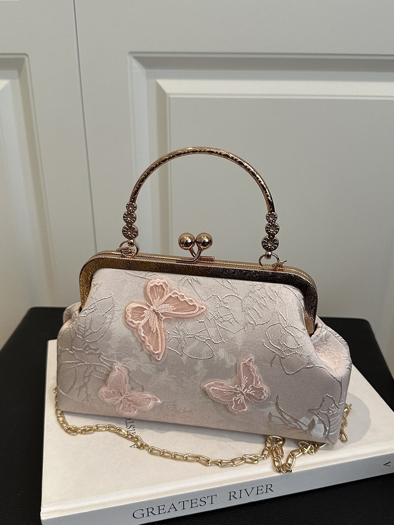 2025 Chinese Style Butterfly Handbag Simple Sweet Fashion Cheongsam Bag Chain Shoulder Crossbody Bag - Image 2
