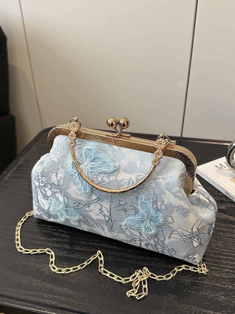2025 Chinese Style Butterfly Handbag Simple Sweet Fashion Cheongsam Bag Chain Shoulder Crossbody Bag - Image 4