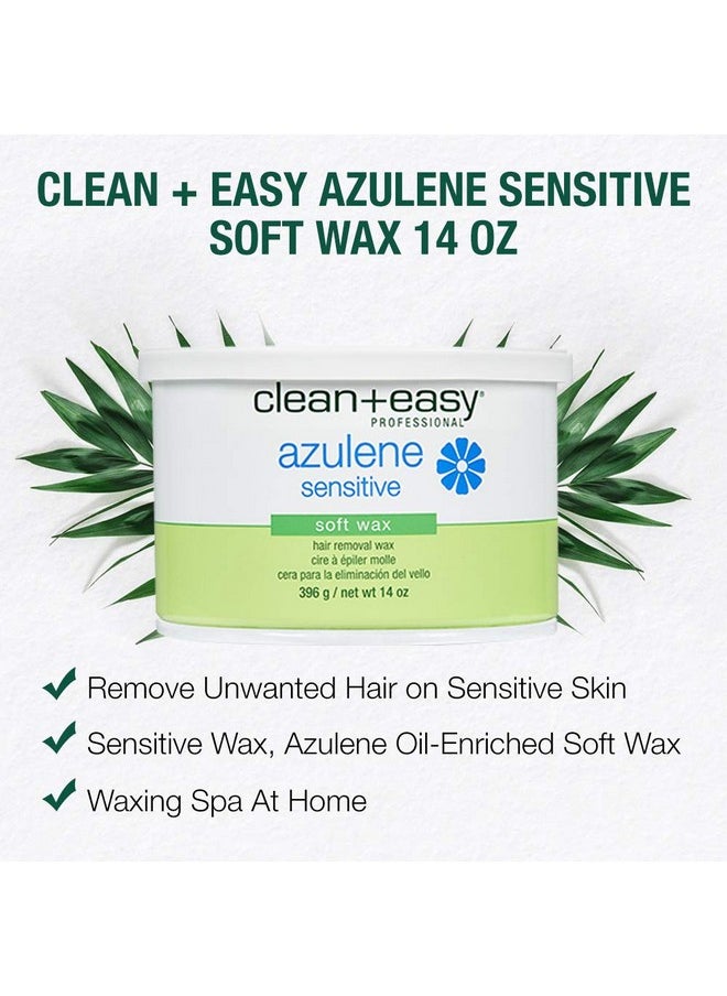 Clean + Easy - Clean + Easy Soft Wax for Hair Removal with Azulene - Gentle Wax for Sensitive Skin, Redness & Irritation Reduction, 14 oz - Image 1
