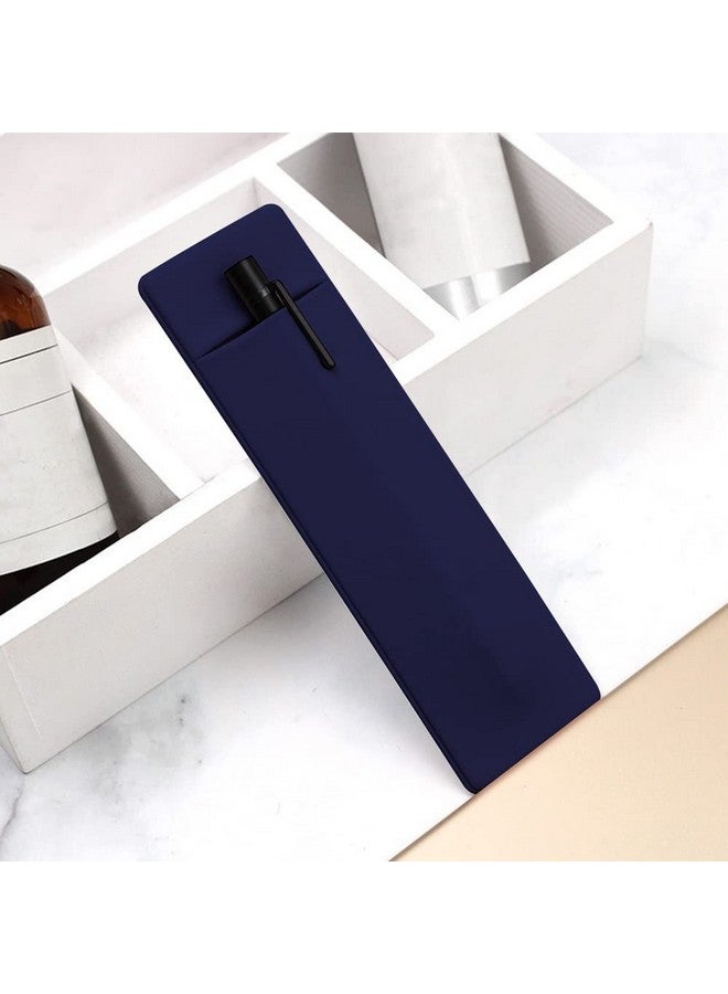 Chihutown Chihutown 4 Pieces Pen Holder for Notebook, Adhesive Pencil Case Sleeve, Pencil Holder Sticker, Stick-On Pen Pocket for Notebook, Planners(dark blue) - Image 5