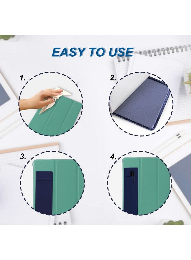 Chihutown Chihutown 4 Pieces Pen Holder for Notebook, Adhesive Pencil Case Sleeve, Pencil Holder Sticker, Stick-On Pen Pocket for Notebook, Planners(dark blue) - Image 4