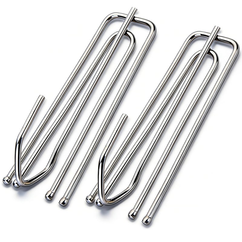 AIDOIT Curtain Pleat Hooks Stainless Steel, 60 Pack Drapery Hook and Pins for Pleated Drapes 4 Prongs Pinch Pleat Hooks for Window Door Bathroom Curtain,(2.7x0.9 inch, Silver) - Image 1