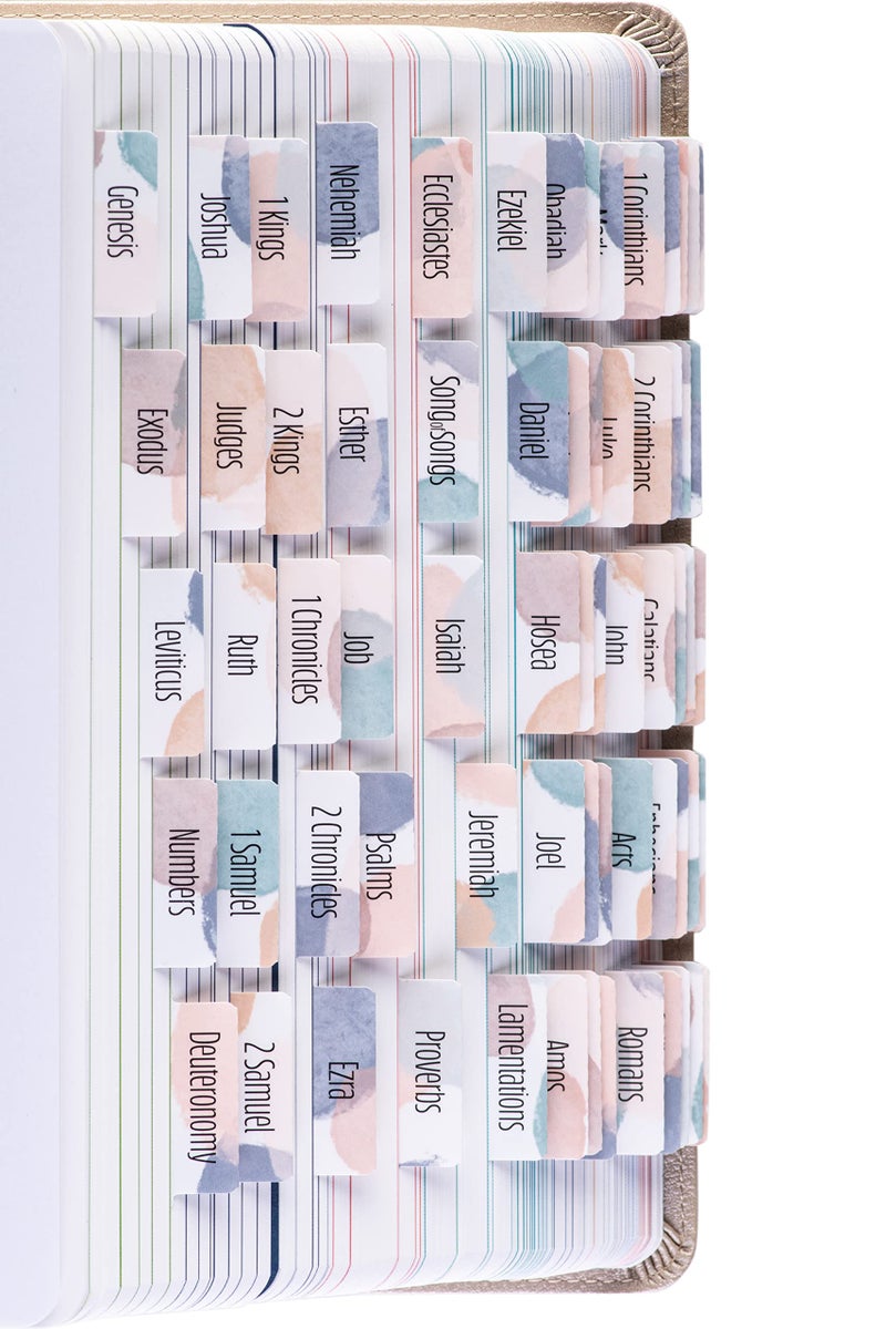 DiverseBee Laminated Bible Tabs (Large Print, Easy to Read), Bible Journaling Supplies, Bible Book Tabs, Christian Gift, 66 Bible Tabs Old and New Testament, Includes 11 Blank Tabs (Clouds) - Image 1