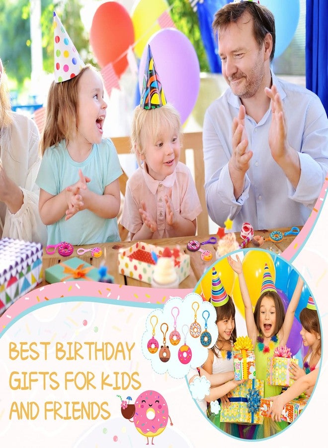 Zhehao 36 Pcs Sweet Donut Keychain Donut Party Favors Kids Key Chains for Backpacks Pendant Sweet Theme for Kid Toy Ornament Souvenirs Gift - Image 3