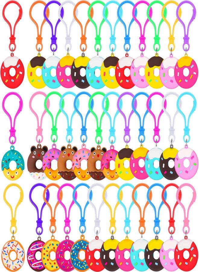 Zhehao 36 Pcs Sweet Donut Keychain Donut Party Favors Kids Key Chains for Backpacks Pendant Sweet Theme for Kid Toy Ornament Souvenirs Gift - Image 1