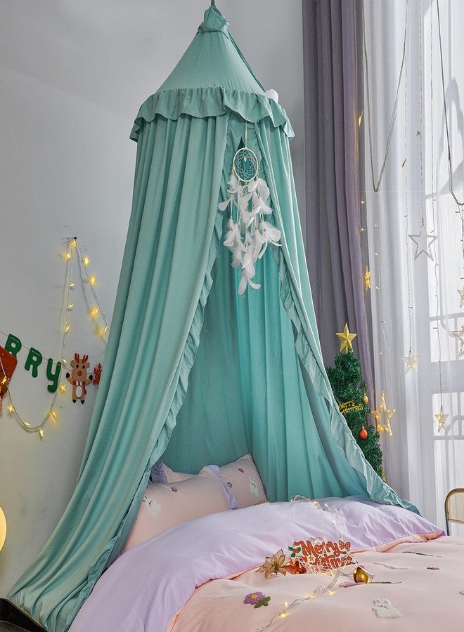 VETHIN Bed Canopy for Girls,Princess Round Dome Dreamy Mosquito Net Bedding Girls Room Castle Play Tent Hanging House Decor Reading Nook Canopies (Green) - Image 4