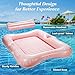 HeySplash Inflatable Pool Float Lounge Large Inflatable Pool Floats Boat for Adults with Cup Holder Detachable Pillow Tanning Pool Lounger Float for Outdoor Lake River Summer Water PartyPink Leaf - Image 4
