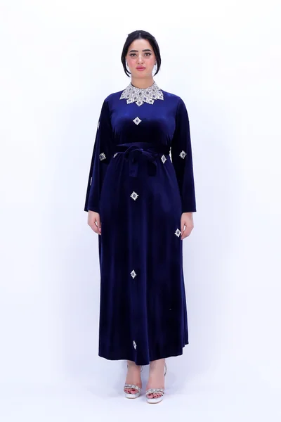 In Love Luxurious Velvet Women's Dress with Elegant Embroidery – Winter Collection
