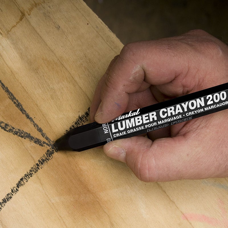 Markal 200 Lumber Crayon - Economical Wax Based Marker, Black, 1/2" Hex, 4-5/8" Length, Pack of 12 - Image 3