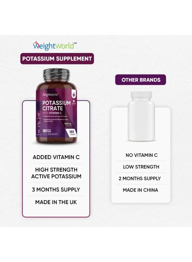 أقراص سترات البوتاسيوم 1460 مجم – 180 قرص، صنع في المملكة المتحدة – تدعم توازن الإلكتروليتات، وظائف العضلات وصحة القلب - Image 2