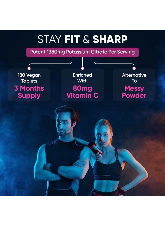 أقراص سترات البوتاسيوم 1460 مجم – 180 قرص، صنع في المملكة المتحدة – تدعم توازن الإلكتروليتات، وظائف العضلات وصحة القلب - Image 3