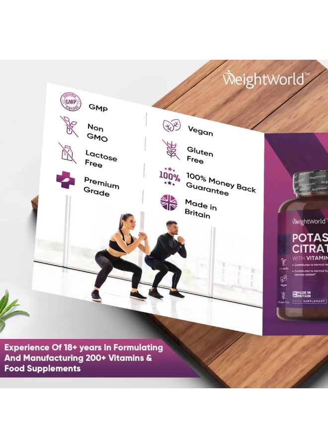 أقراص سترات البوتاسيوم 1460 مجم – 180 قرص، صنع في المملكة المتحدة – تدعم توازن الإلكتروليتات، وظائف العضلات وصحة القلب - Image 5