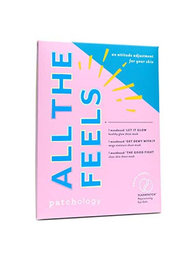 Patchology "All The Feels" Sheet Mask With Undereye Gel Face Masks Skincare Sheet And Under Eye Patches For Dark Circles, Puffy Eyes Care & Treatment Eye Bags, Puffiness & Wrinkles (4 Piece Kit) - Image 1