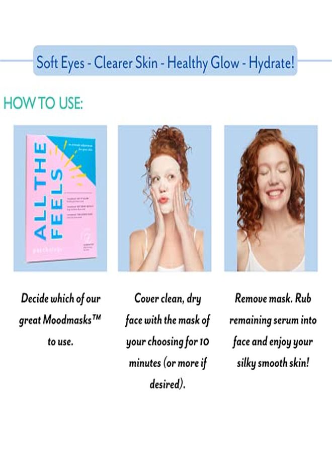 Patchology "All The Feels" Sheet Mask With Undereye Gel Face Masks Skincare Sheet And Under Eye Patches For Dark Circles, Puffy Eyes Care & Treatment Eye Bags, Puffiness & Wrinkles (4 Piece Kit) - Image 5