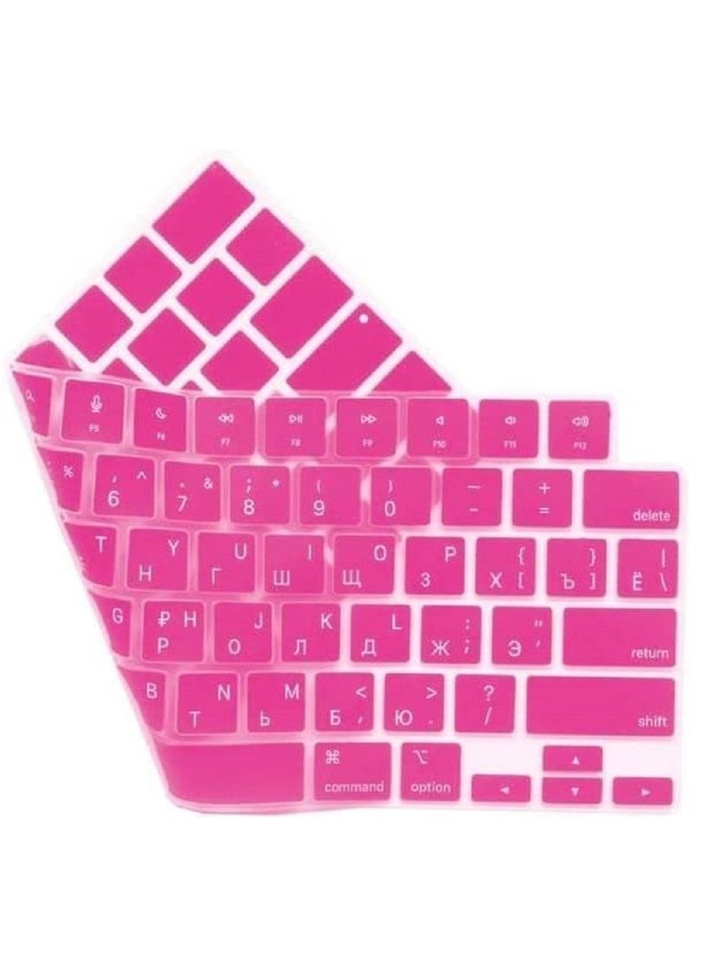AMM US Layout Russian English Silicone Keyboard Cover Skin for M2 MacBook Air 13.6 inch 2022 A2681 & MacBook Pro 14 inch 2022 2021 A2442 M1 & MacBook Pro 16 inch 2022 2021 A2485 M1, Pink - Image 5
