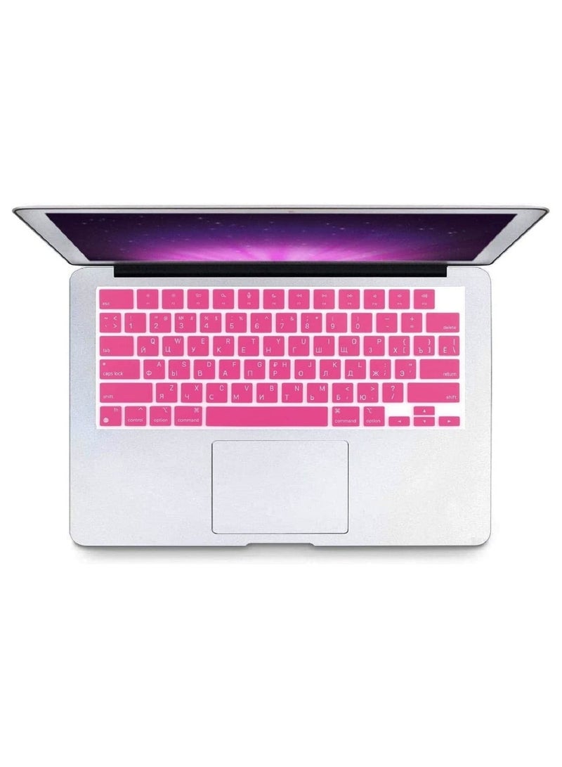 AMM US Layout Russian English Silicone Keyboard Cover Skin for M2 MacBook Air 13.6 inch 2022 A2681 & MacBook Pro 14 inch 2022 2021 A2442 M1 & MacBook Pro 16 inch 2022 2021 A2485 M1, Pink - Image 3