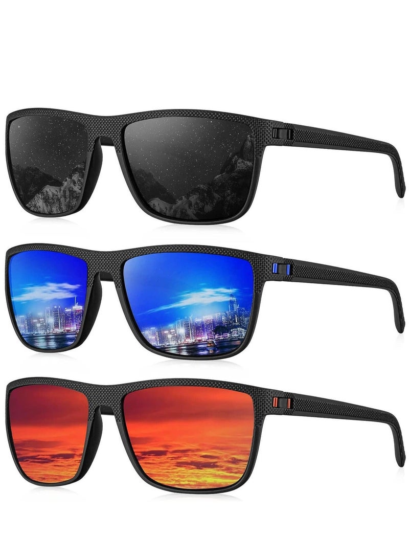 Y&D 3Pieces Classic Polarized Sunglasses for Men Women Large Frame Retro with UV400 Protection  - Image 1