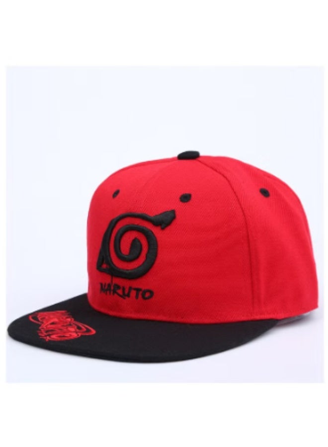 Naruto Ninja Fashion Flat Cap Red - Image 1