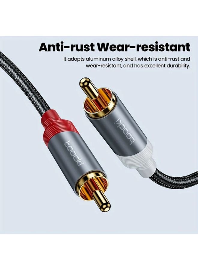 Gray Toocki 3 5mm to 2RCA Audio Cable with USB Charging 3M Aux Cable - Image 5