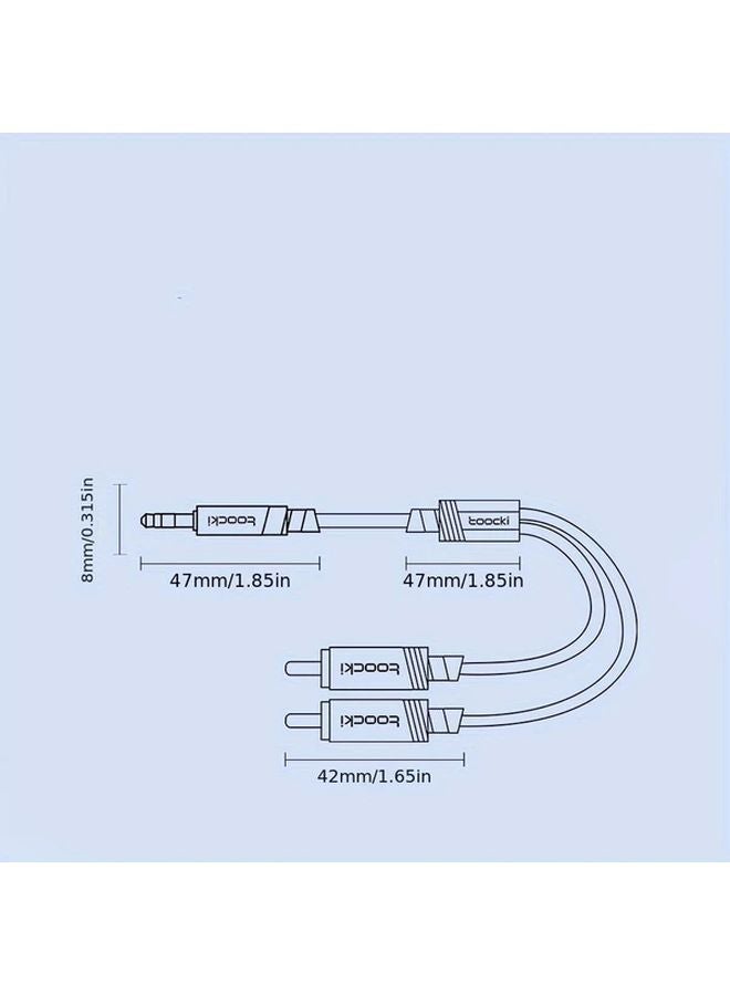 Gray Toocki 3 5mm to 2RCA Audio Cable with USB Charging 3M Aux Cable - Image 3