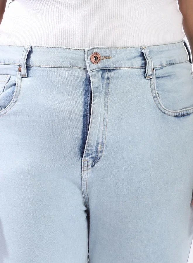HIGH STAR Women Comfort Skinny Fit High-Rise Light Disressed Streachable Fade Jeans