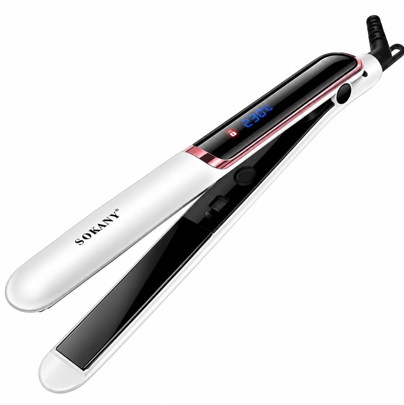 sokany SK-955 Professional Hair Straightener - White - Image 1