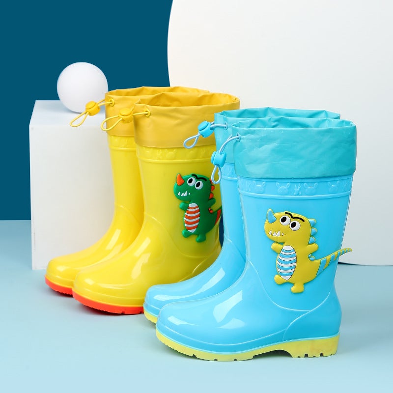 Children'S Rain Boots Girls' Baby Rain Boots Children'S Water Shoes Medium And Big Children'S Non-Slip Waterproof Rubber Shoes Boys' Dinosaur Water Boots Cover - Image 2