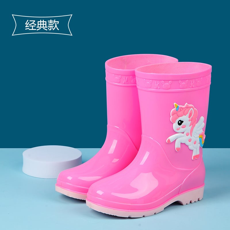 Children'S Rain Boots Girls' Baby Rain Boots Children'S Water Shoes Medium And Big Children'S Non-Slip Waterproof Rubber Shoes Boys' Dinosaur Water Boots Cover - Image 1