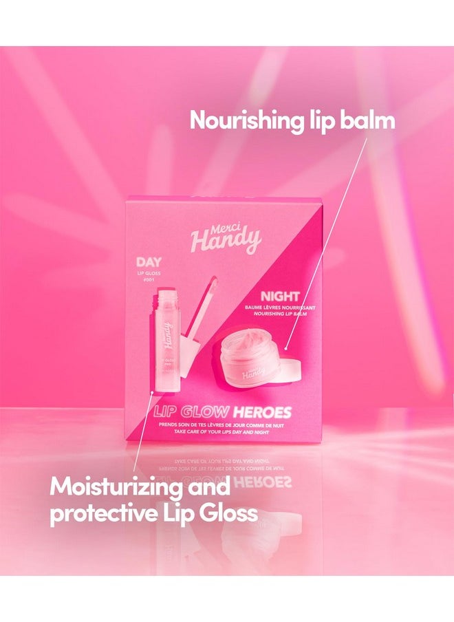 Merci Handy - Lip Glow Heroeslip Gloss (0.13 Fl Oz)Nourishing Lip Balm (10 G)Moisturizer97% Natural Ingredientsday And Night Lip Care Kitsoft Lips - Image 1