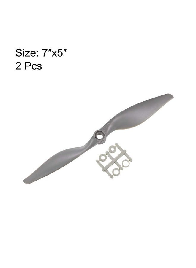 uxcell Rc Propellers Cw 7X5 Inch 2Vane For Airplane Nylon Gray 2Pcs With Adapter Rings  - Image 3