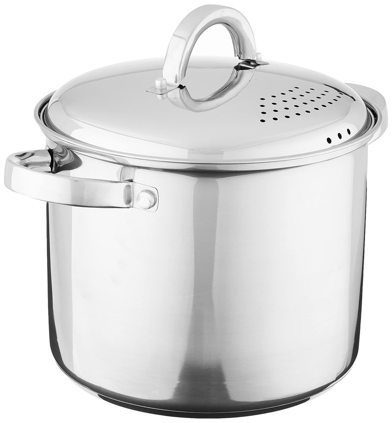 Oster Sangerfield Stainless Steel Cookware 5Quart Pasta Pot wSteamer  Strainer Lid
