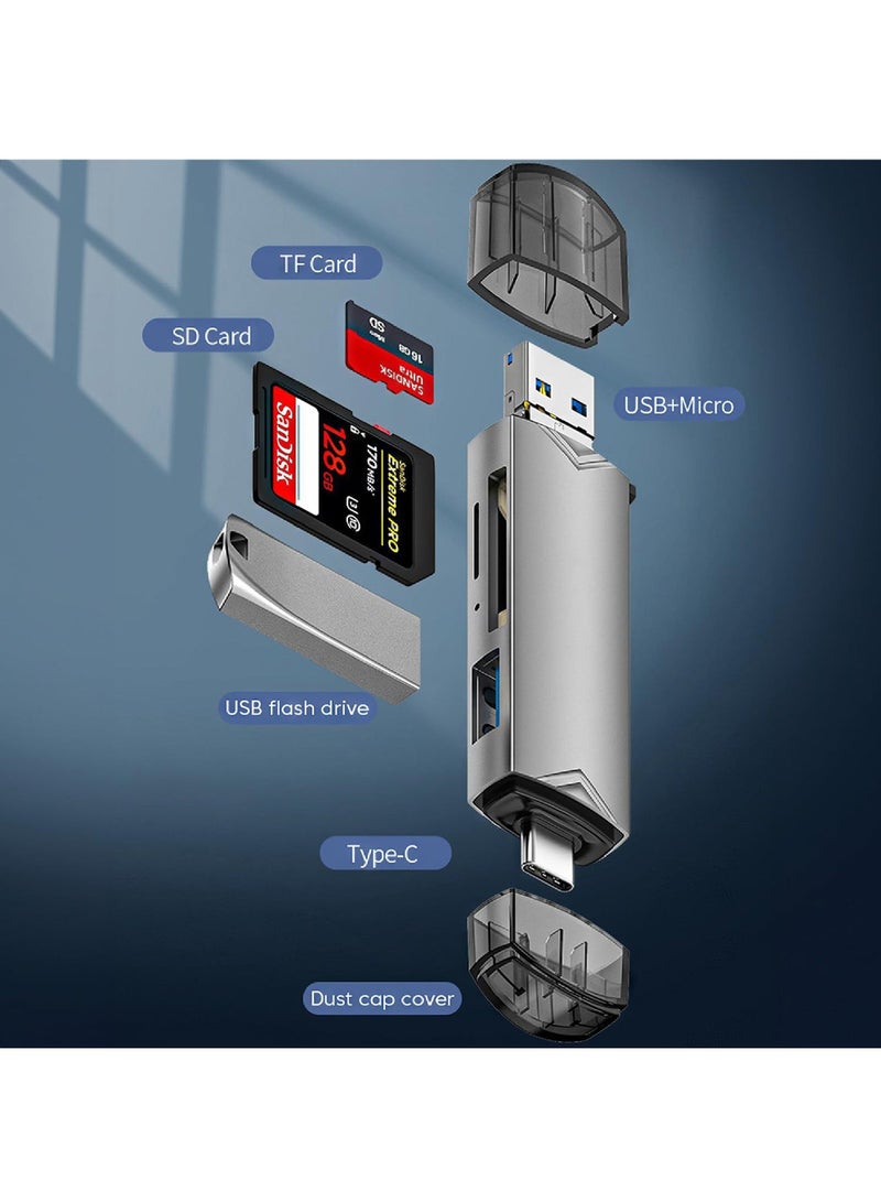 Rock Pow SD Card Reader USB C 6 in 1 OTG Memory Adapter Connector USB 3.0 USB C Micro USB Supports SD/MicroSD/SDXC/SDHC/MMC/RS-MMC/UHS-I Compatible with MacBook iPad Pro Android Phone PC Laptop etc - Image 3