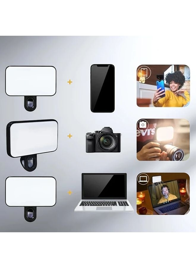 Black Portable Rechargeable LED Ring Light 3 Modes USB Battery Powered for Phone Camera - Image 4