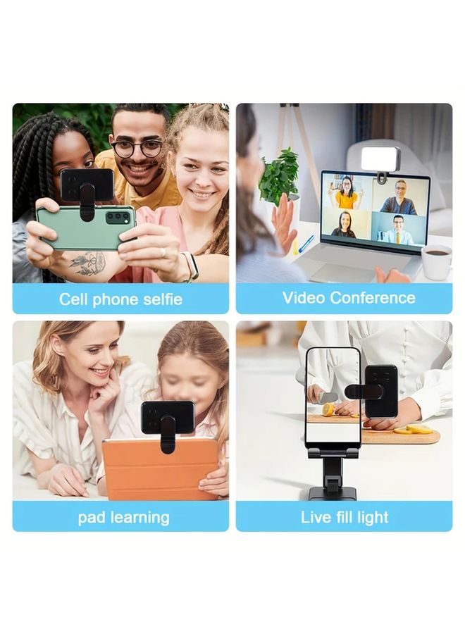 Black Portable Rechargeable LED Ring Light 3 Modes USB Battery Powered for Phone Camera - Image 5