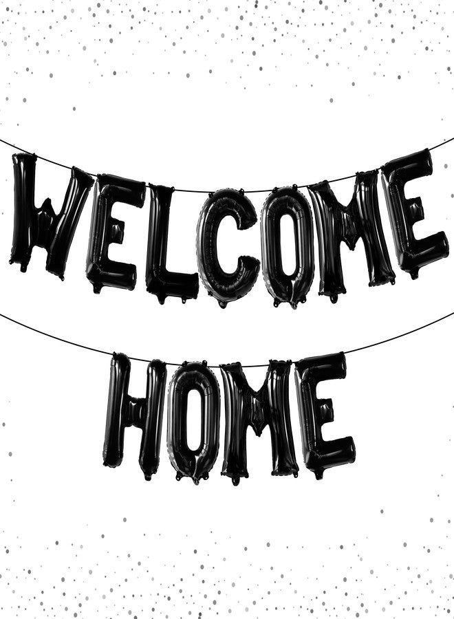 KatchOn Black Welcome Home Balloons - 16 Inch | Welcome Home Banner for House Warming Decoration Party | Family Gathering Banner - Image 1