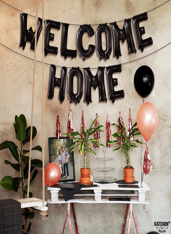KatchOn Black Welcome Home Balloons - 16 Inch | Welcome Home Banner for House Warming Decoration Party | Family Gathering Banner - Image 3