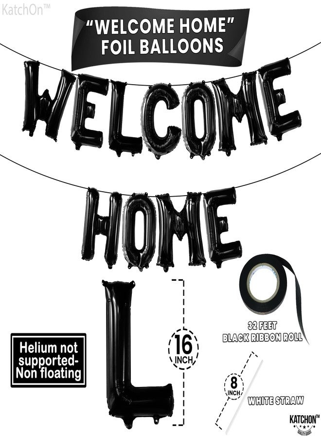 KatchOn Black Welcome Home Balloons - 16 Inch | Welcome Home Banner for House Warming Decoration Party | Family Gathering Banner - Image 4
