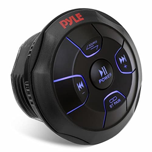 Pyle Car Wireless Bluetooth Audio Controller - Bluetooth Media Button Rated Marine Receiver Remote Control w/ USB, AUX, Mount for Car Truck Boat Marine PowerSport Vehicles - Pyle PLMRBTRD1 - Image 1
